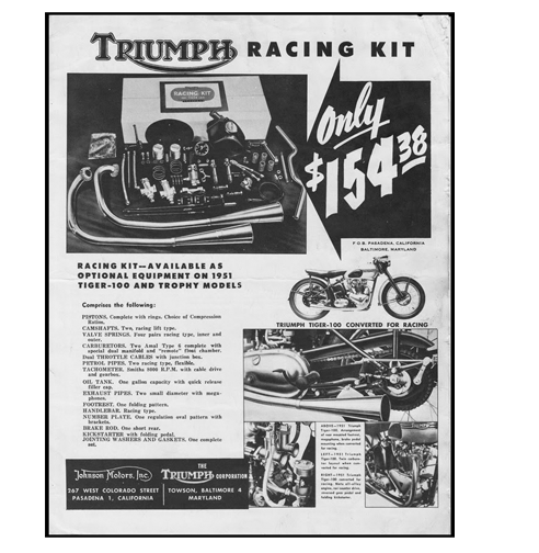 Triumph motorcycle racing kit