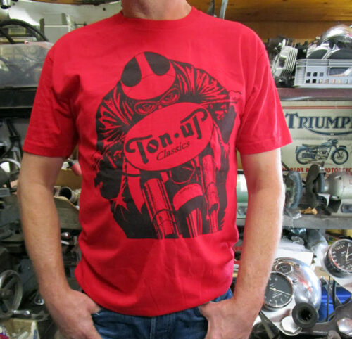 TON UP CLASSICS RED CAFE RACER T-SHIRT