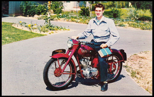 VINTAGE 1954 TRIUMPH MOTORCYCLE FACTORY POSTCARD BROCHURE 150cc TERRIER NOS - MEMORABILIA