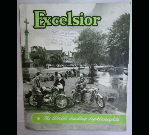 EXCELSIOR VINTAGE 1950s MOTORCYCLE BROCHURE CATALOG POSTER TALISMAN TWIN SPORTS - MEMORABILIA