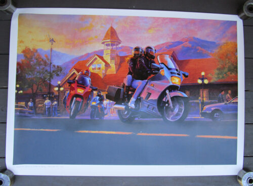 VINTAGE 1989 KAWASAKI MOTORCYCLE FACTORY HANGOUTS POSTER CONCOURS COLORADO SPRINGS - MEMORABILIA