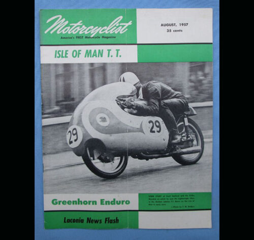 1957 MOTORCYCLIST MOTORCYCLE MAGAZINE/BOOK ISLE OF MAN GREENHORN ENDURO RACING - LITERATURE