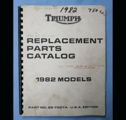 TRIUMPH MOTORCYCLE MANUAL PARTS BOOK 1982 750 T140 BONNEVILLE 99-7507 T140EX LE - LITERATURE