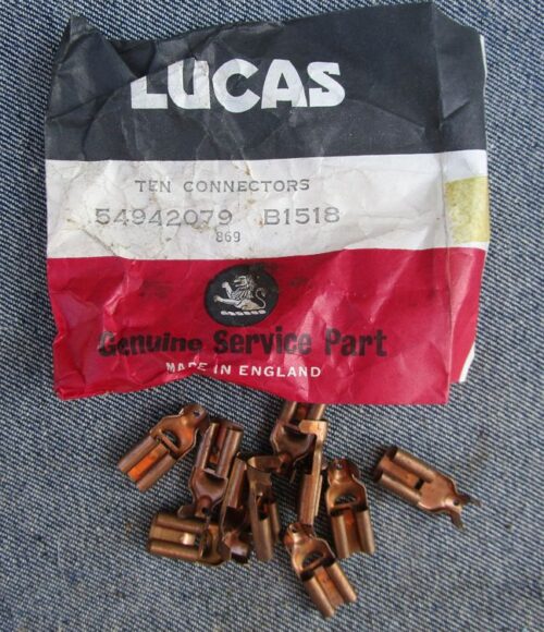 VINTAGE LUCAS SPADE CONNECTORS BRITISH MOTORCYCLE CAR TRIUMPH BMC 54942079 NOS - PARTS