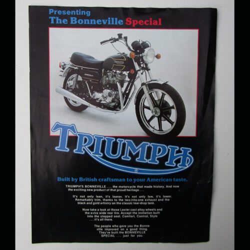 1979 TRIUMPH BONNEVILLE 750 SPECIAL EDITION MOTORCYCLE BROCHURE POSTER T140D - MEMORABILIA