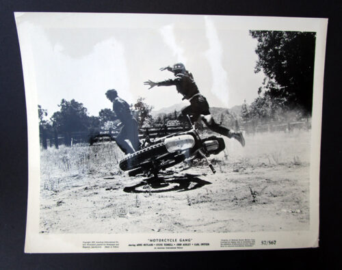 MOTORCYCLE GANG MOVIE STILL 1957 PHOTOGRAPH PRE UNIT TRIUMPH BSA GOLD STAR - MEMORABILIA