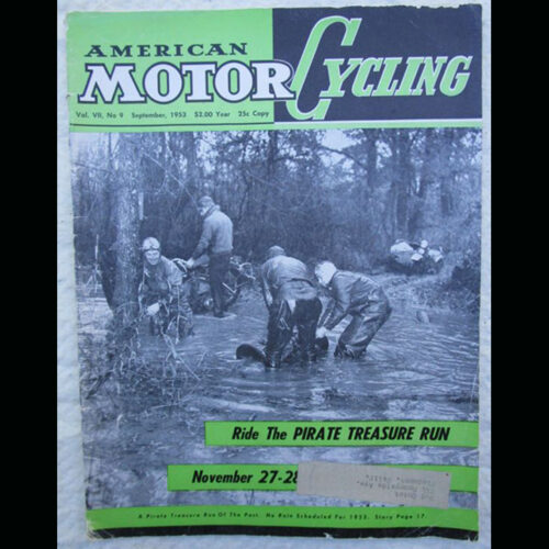 1953 AMERICAN MOTORCYCLING MOTORCYCLE MAGAZINE/BOOK HARLEY AMA RACING PIRATE RUN - LITERATURE