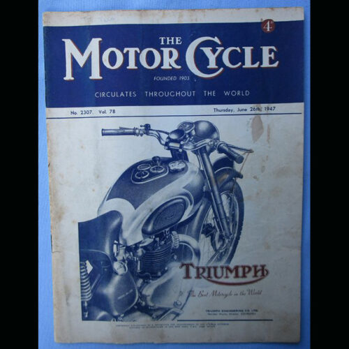 1947 MOTORCYCLE MAGAZINE/BOOK VINTAGE TRIUMPH TT RACING ZENITH NORTON AJS BSA - LITERATURE