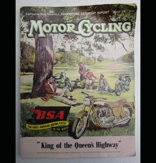 1955 MOTOR CYCLING MOTORCYCLE MAGAZINE/BOOK BSA GOLDEN FLASH SILVERSTONE RACING - LITERATURE