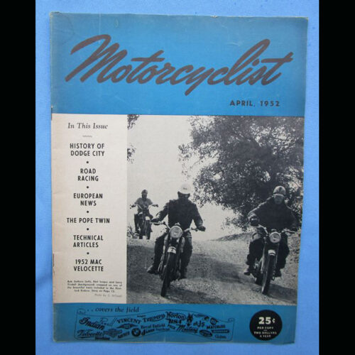 1952 MOTORCYCLIST MOTORCYCLE MAGAZINE/BOOK VELOCETTE MAC POPE TWIN RACING BSA SU - LITERATURE