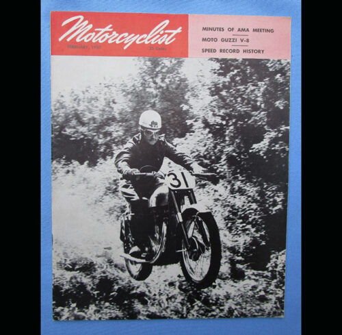 1957 MOTORCYCLIST MOTORCYCLE MAGAZINE/BOOK MOTO GUZZI V8 MC AUGUSTA BSA AJS AMA - LITERATURE