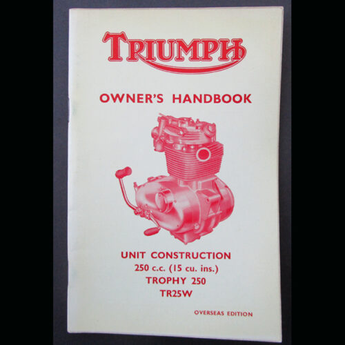 TRIUMPH MOTORCYCLE MANUAL VINTAGE BOOK 1968 TROPHY 250cc TR25W OVERSEAS EDITION - LITERATURE