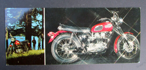 VINTAGE TRIUMPH MOTORCYCLE FACTORY PROMO POSTCARD BROCHURE 1969 TIGER TR6R 650cc NOS - MEMORABILIA