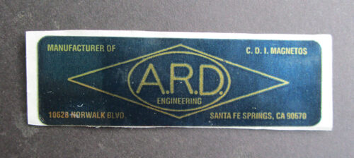 VINTAGE ARD ENGINEERING MOTORCYCLE MAGNETO DECALS STICKERS VERY RARE! - MEMORABILIA