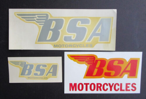 VINTAGE BSA MOTORCYCLE DECAL STICKERS CLASSIC WATERSLIDE & PEEL - MEMORABILIA