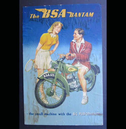 VINTAGE BSA BANTAM LIGHTWEIGHT MOTORCYCLE POSTER ORIGINAL 1950s - MEMORABILIA