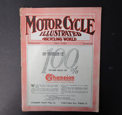 1916 MOTORCYCLE ILLUSTRATED MAGAZINE ANTIQUE BOOK HARLEY INDIAN GOODYEAR HENDERSON - LITERATURE