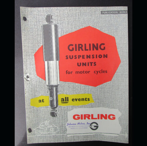 VINTAGE 1950s GIRLING SUSPENSION UNITS CATALOG JOHNSON MOTORS TRIUMPH NORTON BSA AJS ENFIELD- MEMORABILIA