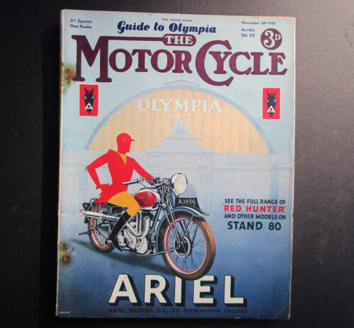 1935 VINTAGE MOTOR CYCLE MAGAZINE ANTIQUE BOOK OLYMPIA SHOW ISSUE BSA SUNBEAM MATCHLESS VINCENT ARIEL - LITERATURE