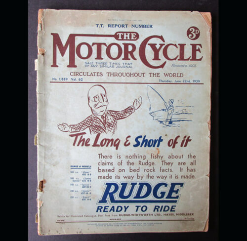 1939 VINTAGE MOTOR CYCLE MAGAZINE ANTIQUE BOOK ISLE OF MAN TT RACING ISSUE NORTON AJS TRIUMPH BMW HRD - LITERATURE