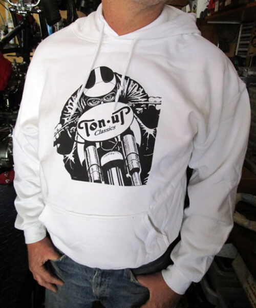 TON UP CLASSICS WHITE CAFE RACER HOODIE