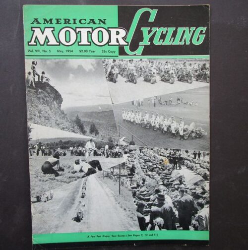 1954 AMERICAN MOTORCYCLING MOTORCYCLE MAGAZINE/BOOK HARLEY GYPSY TOUR BSA C10 - LITERATURE